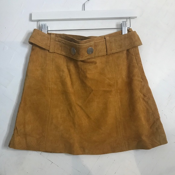 REAL SUEDE ZARA SKIRT- SZ S - Picture 1 of 3